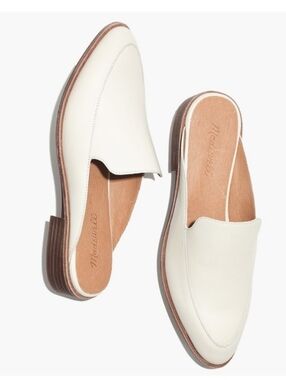 Madewell The Frances Loafer Mule White Leather - Size 8 NWOT Or Box